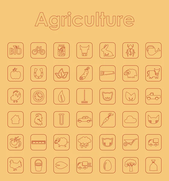 Conjunto de ícones simples agricultura — Vetor de Stock