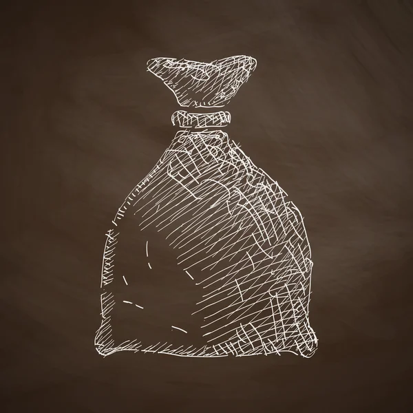 Icona del sacco sulla lavagna — Vettoriale Stock
