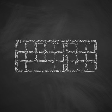 Kara tahta üzerinde klavye simgesini