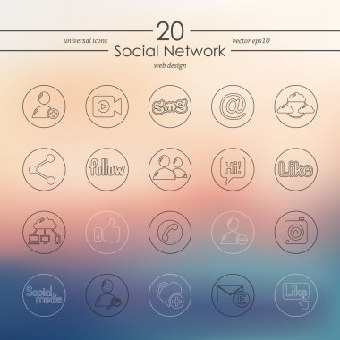 bir dizi sosyal ağ simgesi