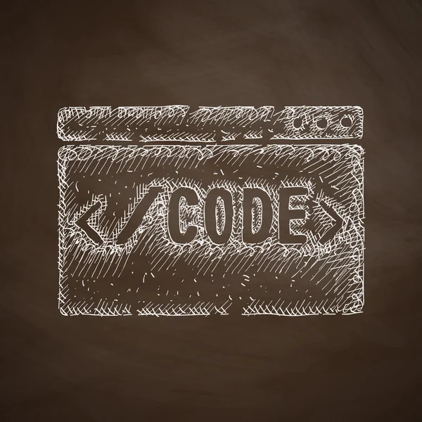 Coding icon on chalkboard — Stock Vector