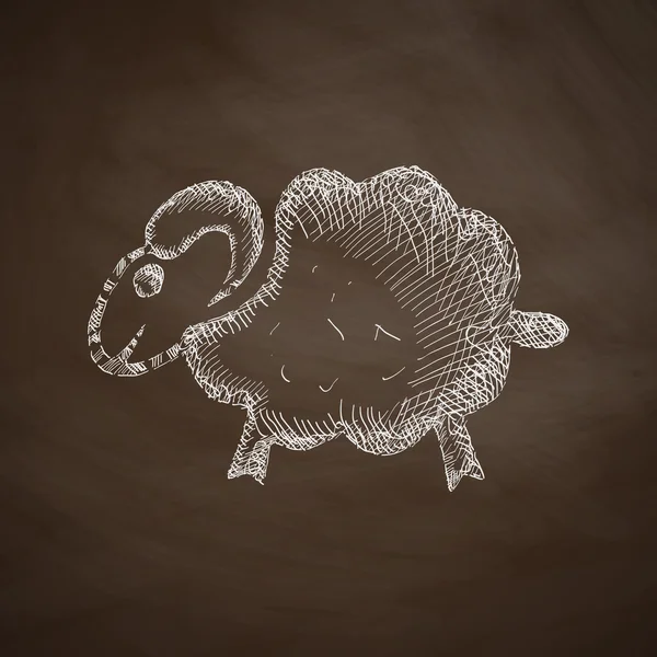 Sheep icon on chalkboard — Stock Vector