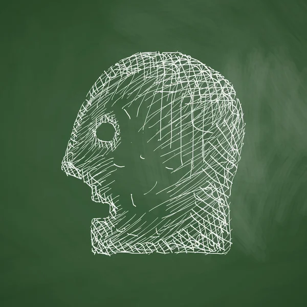 Head icon on chalkboard — Stock Vector