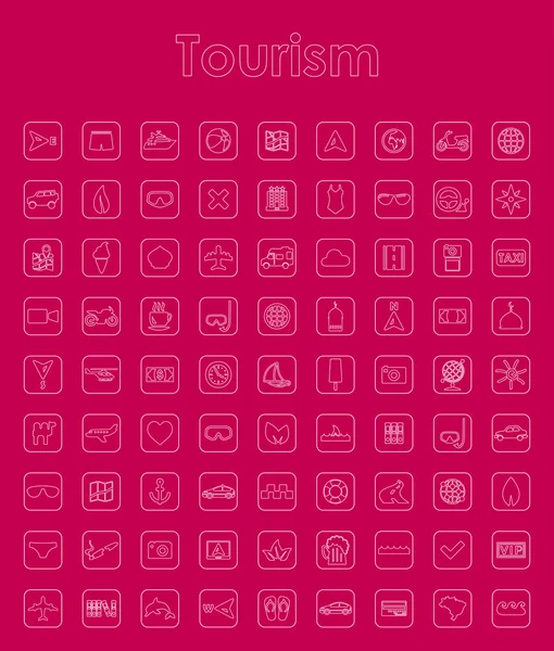 Conjunto de iconos simples de turismo — Vector de stock