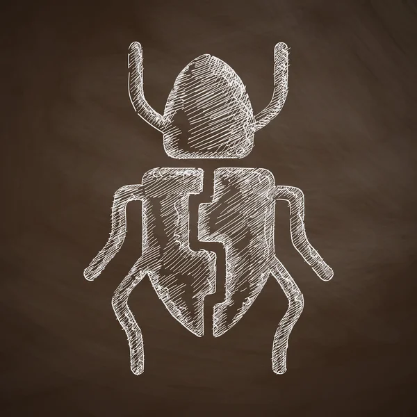 Icona di scarabeo sulla lavagna — Vettoriale Stock