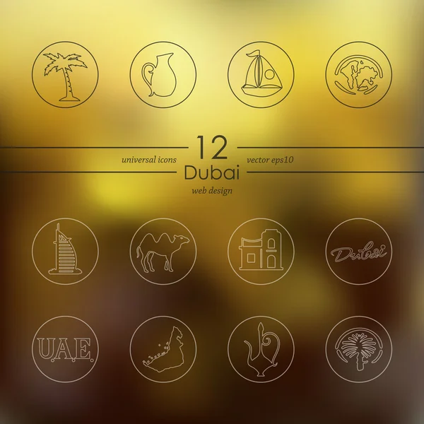 Ensemble d'icônes Dubaï — Image vectorielle