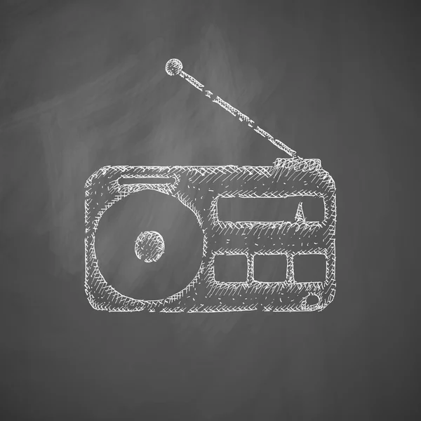 Ραδιόφωνο εικονίδιο στον πίνακα κιμωλίας — Διανυσματικό Αρχείο