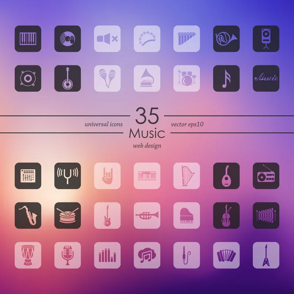 Conjunto de iconos musicales — Vector de stock