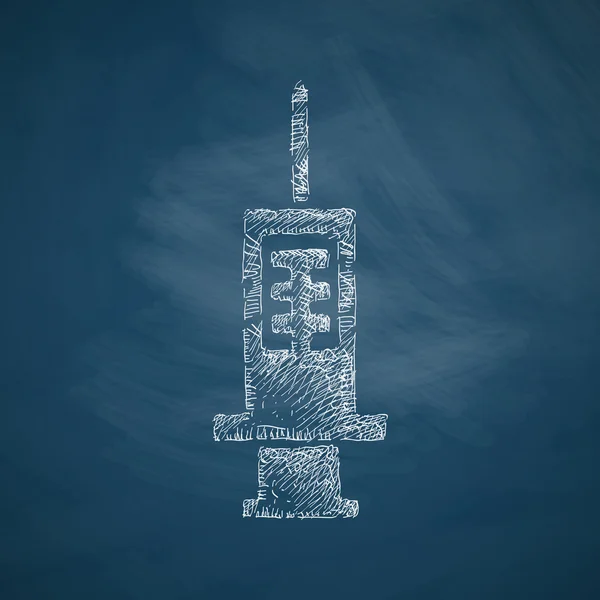 Icona della siringa sulla lavagna — Vettoriale Stock