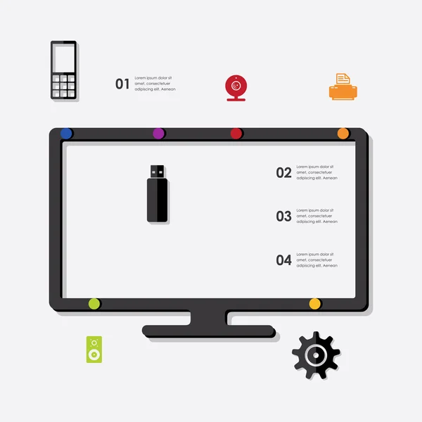 Elementi infografici tecnologici — Vettoriale Stock