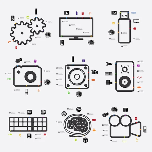 Elemente infografice tehnologice — Vector de stoc