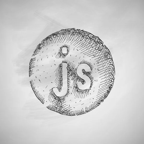 Js icon on chalkboard — Stock Vector