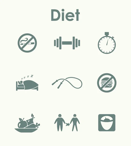 Conjunto de ícones simples dieta —  Vetores de Stock