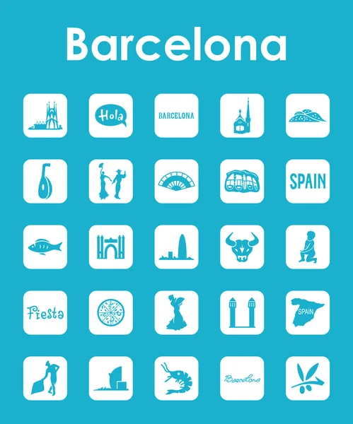 Set of Barcelona simple icons — Stock Vector