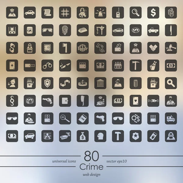 Set of crime icons — Stock Vector