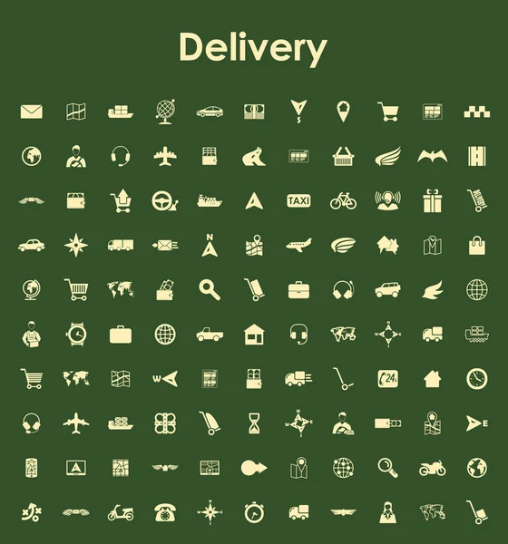 Set of delivery simple icons — Stock Vector