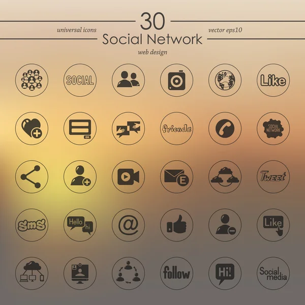 Conjunto de iconos de redes sociales — Vector de stock