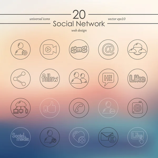 Verzameling pictogrammen van het sociale netwerk — Stockvector