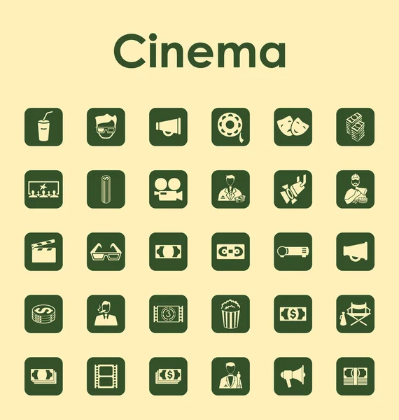 Ensemble d'icônes simples cinéma — Image vectorielle