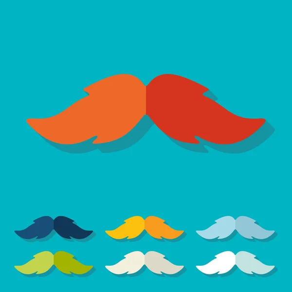 Flat design: mustache — Stock Vector