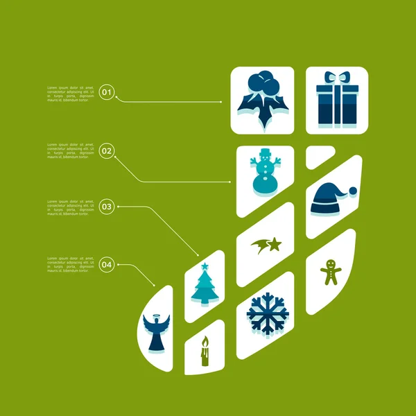 Natal infográfico plano — Vetor de Stock