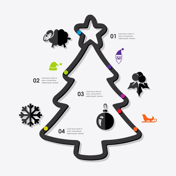 Icônes infographiques de Noël — Image vectorielle