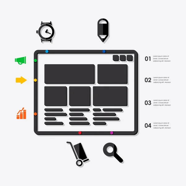 Ícones de Infográfico de Negócios — Vetor de Stock