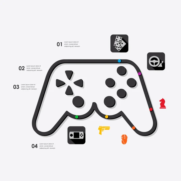 Iconos de infografía del juego — Vector de stock