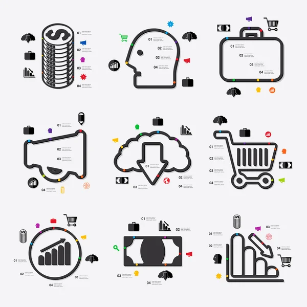 Business infographic icons — Stock Vector