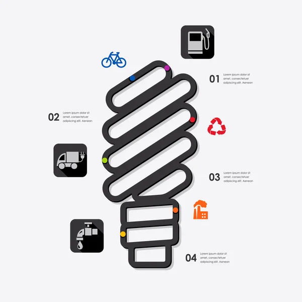 Iconos de la infografía ecológica — Archivo Imágenes Vectoriales