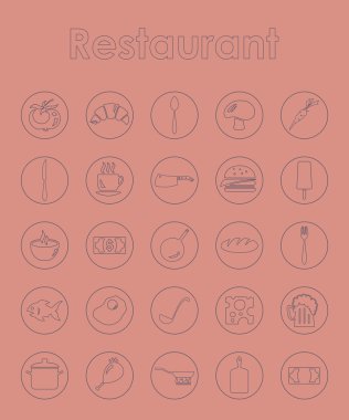 Restoran basit simgeler kümesi