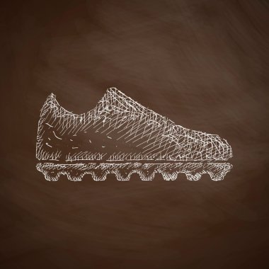 Sneakers icon on chalkboard clipart