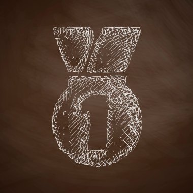 Kara tahta üzerinde madalya simgesi