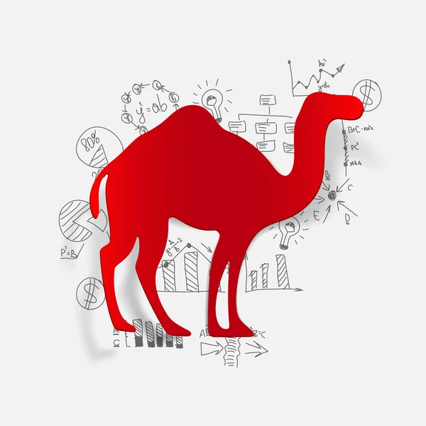 Tekening business formules met camel — Stockvector