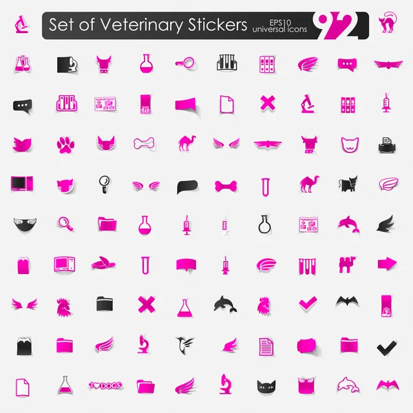 Aantal veterinaire stickers — Stockvector