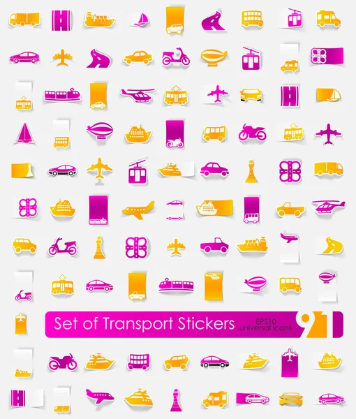 Conjunto de adesivos de transporte — Vetor de Stock