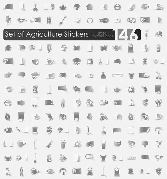 Conjunto de adesivos agrícolas —  Vetores de Stock