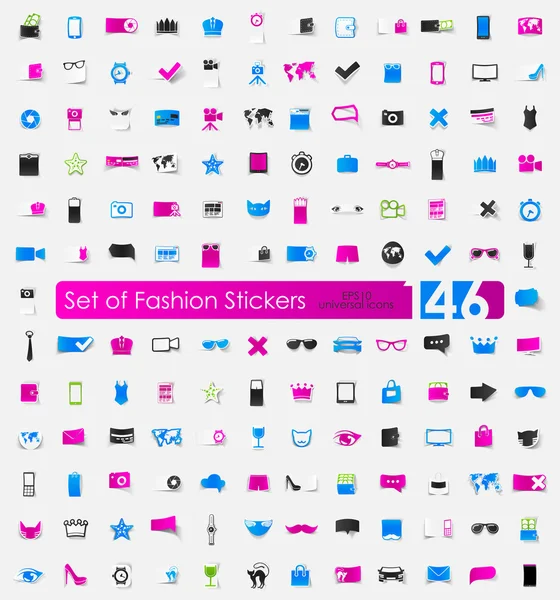 Set of fashion stickers — Stock Vector