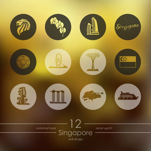 Reihe von Singapore-Symbolen — Stockvektor