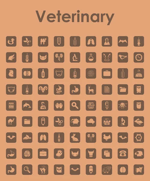 Набір ветеринарних простих іконок — стоковий вектор