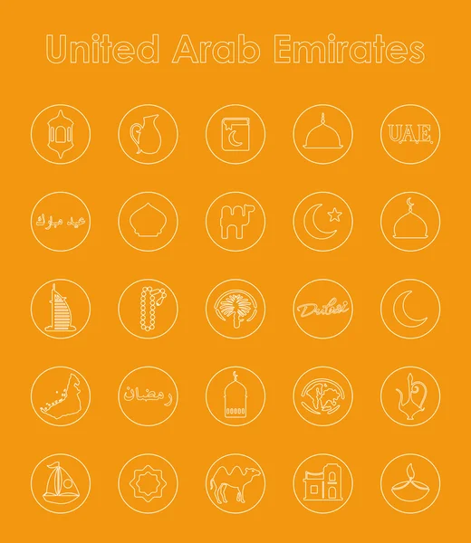 Conjunto de iconos de Emiratos Árabes Unidos — Vector de stock