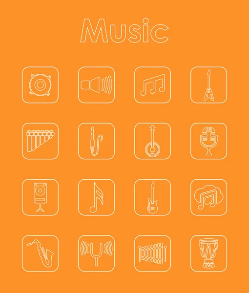 Conjunto de ícones simples de música — Vetor de Stock