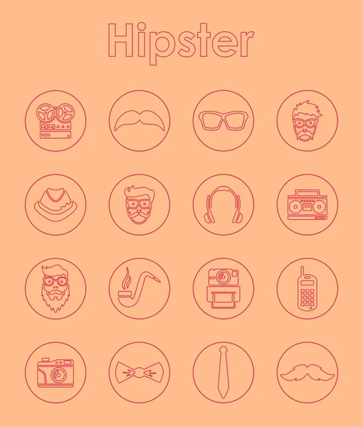 Conjunto de iconos simples hipster — Vector de stock