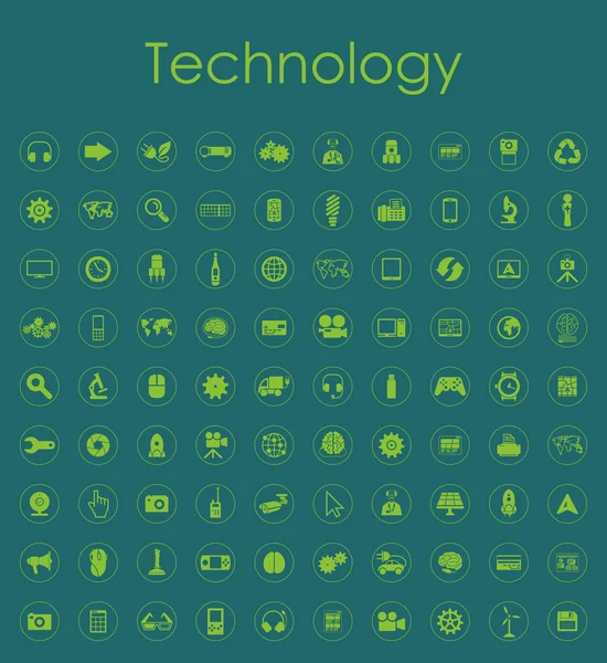 Conjunto de iconos simples de tecnología — Vector de stock