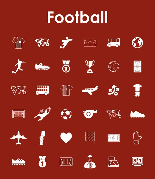 Sada fotbal jednoduché ikon — Stockový vektor