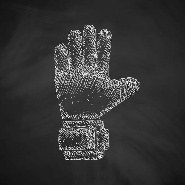 Icône gants sur tableau noir — Image vectorielle