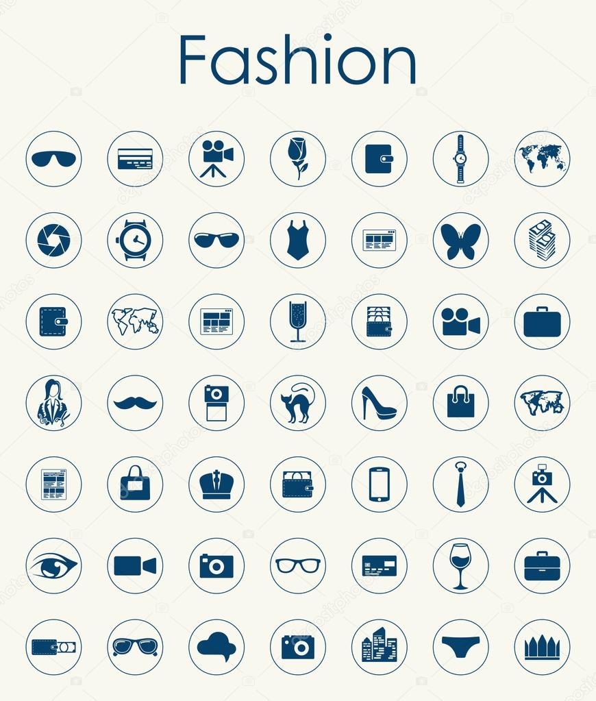 Set of fashion simple icons