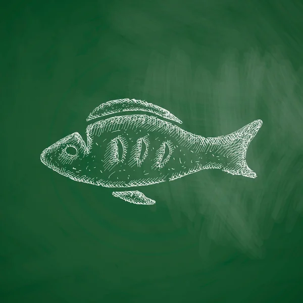 Fish icon on chalkboard — Stock Vector