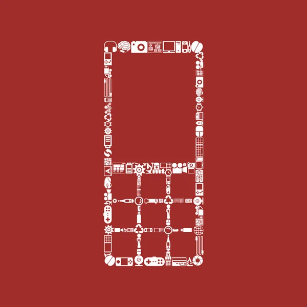 Mobilní ve tvaru ikony — Stockový vektor