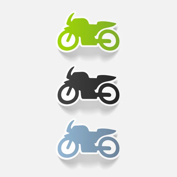 Élément de design réaliste : moto — Image vectorielle